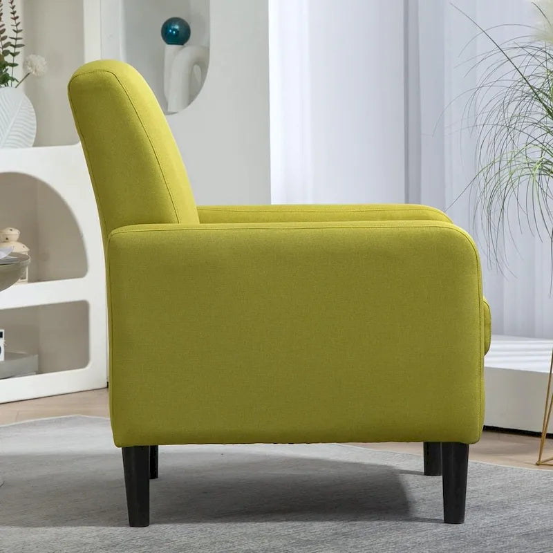 Minimalist Elegant Style Accent Armchair with Solid Wood Frame